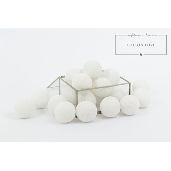 Bawełna świecący LED piłki Cotton Balls - białe