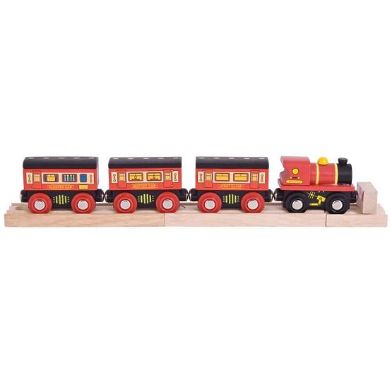 Bigjigs Rail Pociąg dalekobieżny + 3 tory