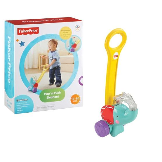 Słonik pchacz z piłeczkami Fisher Price