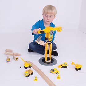 Żuraw kolejowy Bigjigs i maszyny budowlane, Bigjigs Rail