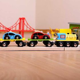 Pociąg towarowy Bigjigs Rail z wagonami i torami, Bigjigs Rail