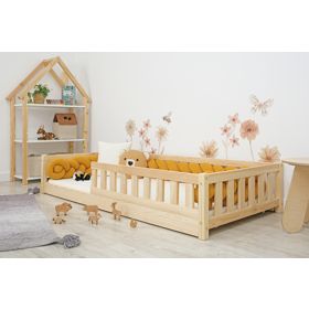 Dziecięce niskie łóżko Montessori Meadow - naturalne, Ourbaby®
