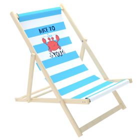 Krzesełko plażowe dla dzieci Krab - niebiesko-białe