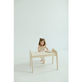 Dziecięcy drewniany stolik z krzesełkiem S/M - naturalny, baby wood