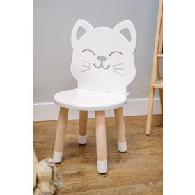 Krzesełko dziecięce - Kot - białe, Ourbaby®