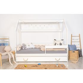 Łóżko domek Lucky 160x80 - białe, Ourbaby®