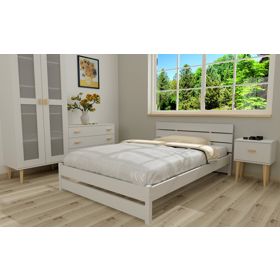 Drewniane łóżko Max 200 x 90 cm - białe, Ourfamily