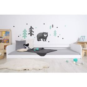 Drewniane łóżko Montessori Sia - białe, Ourbaby®