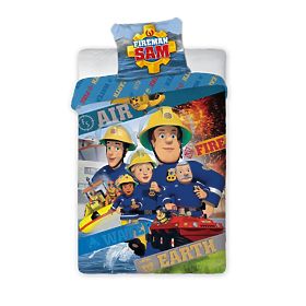 Pościel dziecięca 140x200 cm + 70x90 cm Strażak Sam, Faro, Fireman Sam