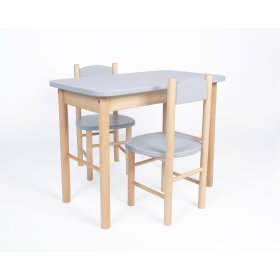 Zestaw stolika i krzesełek Simple - szary